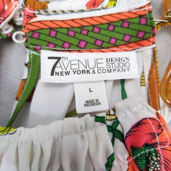 New York & Co Tort-Link Straps Floral Handkerchief Halter Top 7th Avenue Design - Picture 4 of 7